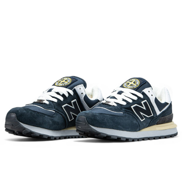 New Balance 574 x Stone Island Blue White FUR