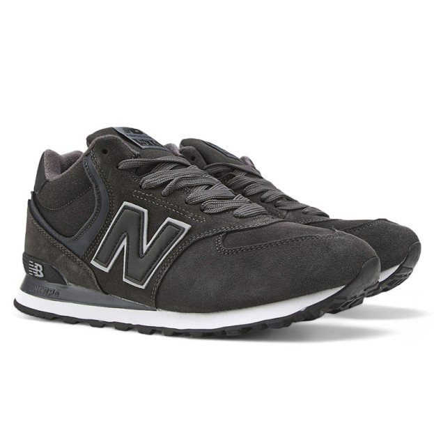 New Balance 574 High Gray Black White With FUR