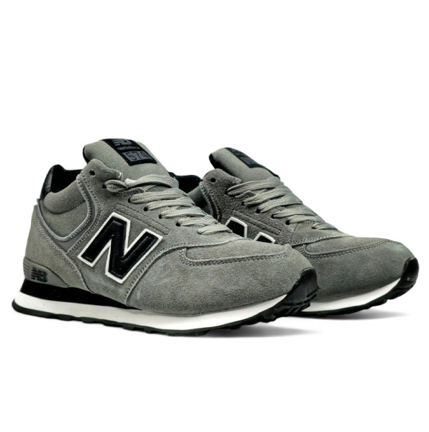 New Balance 574 Mid Grey Black С МЕХОМ