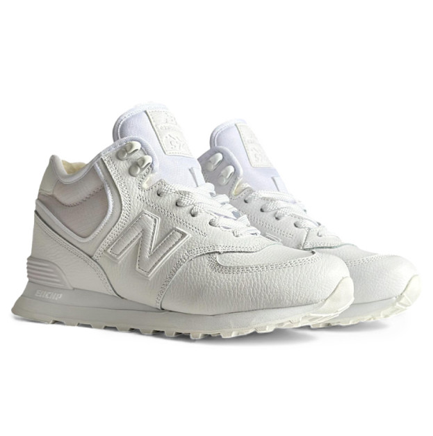 New Balance 574 Mid Crystal White with Fur