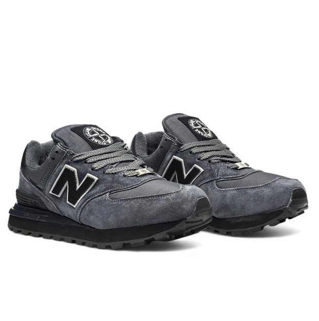 New Balance 574 Stone Island Gray Black WITH FUR