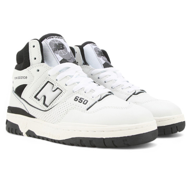 New Balance 650 High White Black Winter С МЕХОМ