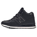 New Balance 574 High Leather Black White Winter С МЕХОМ