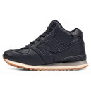 New Balance 574 High Leather Black White Gym Winter С МЕХОМ